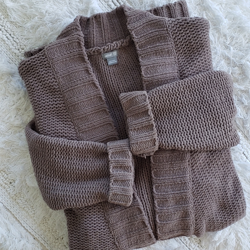 aerie Chenille Belted Cardigan